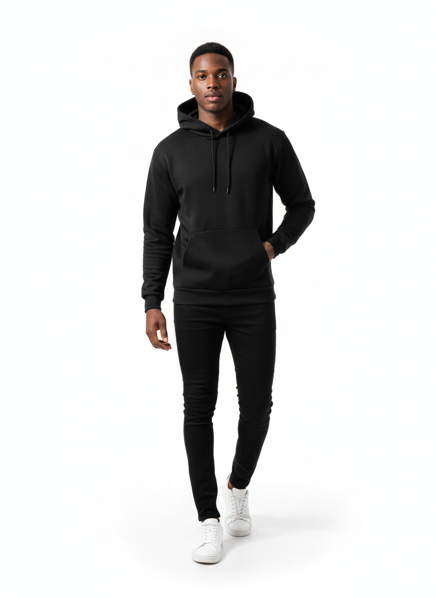 basic black hoodie