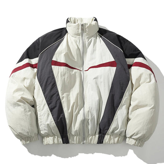 grey white vintage warm jacket front