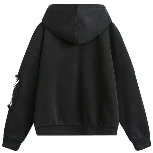 Vintage Japanese Style Zipped Hoodie back