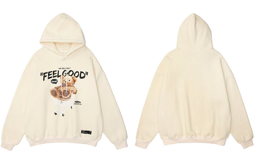 haruja - " Feel Good " Bear beige Hoodie