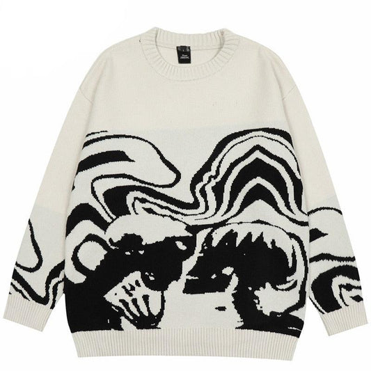 Haruja - Retro Painting Skull Sweater