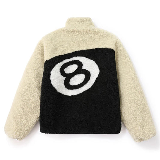 Beige Winter 8 Ball Coat back