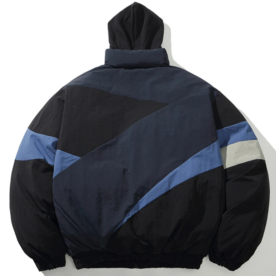 Black Winter Patchwork Jacket back