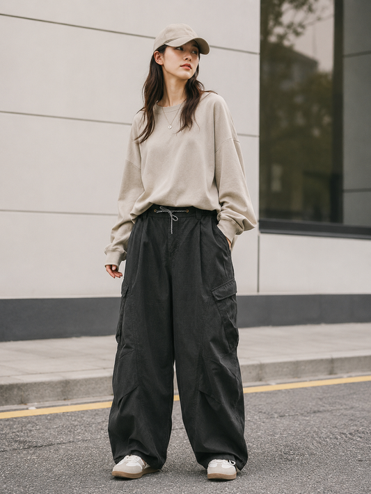 Black Cargo Pants | Relaxed Unisex Streetwear Pants