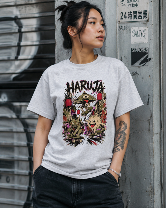 Haruja Yokai Skate Ash Grey Graphic T-Shirt