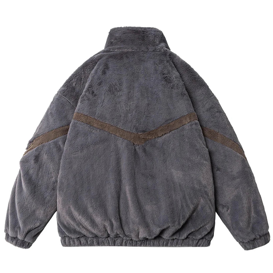 Gray Winter Plush Coat back