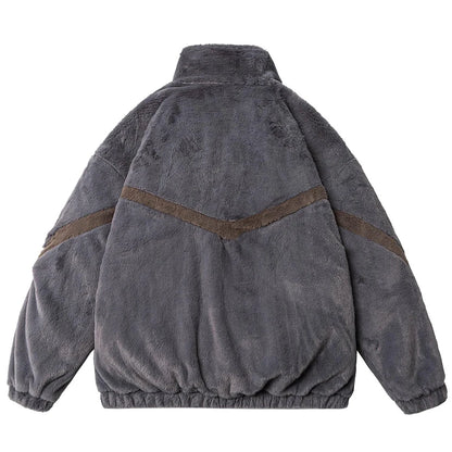 Gray Winter Plush Coat back