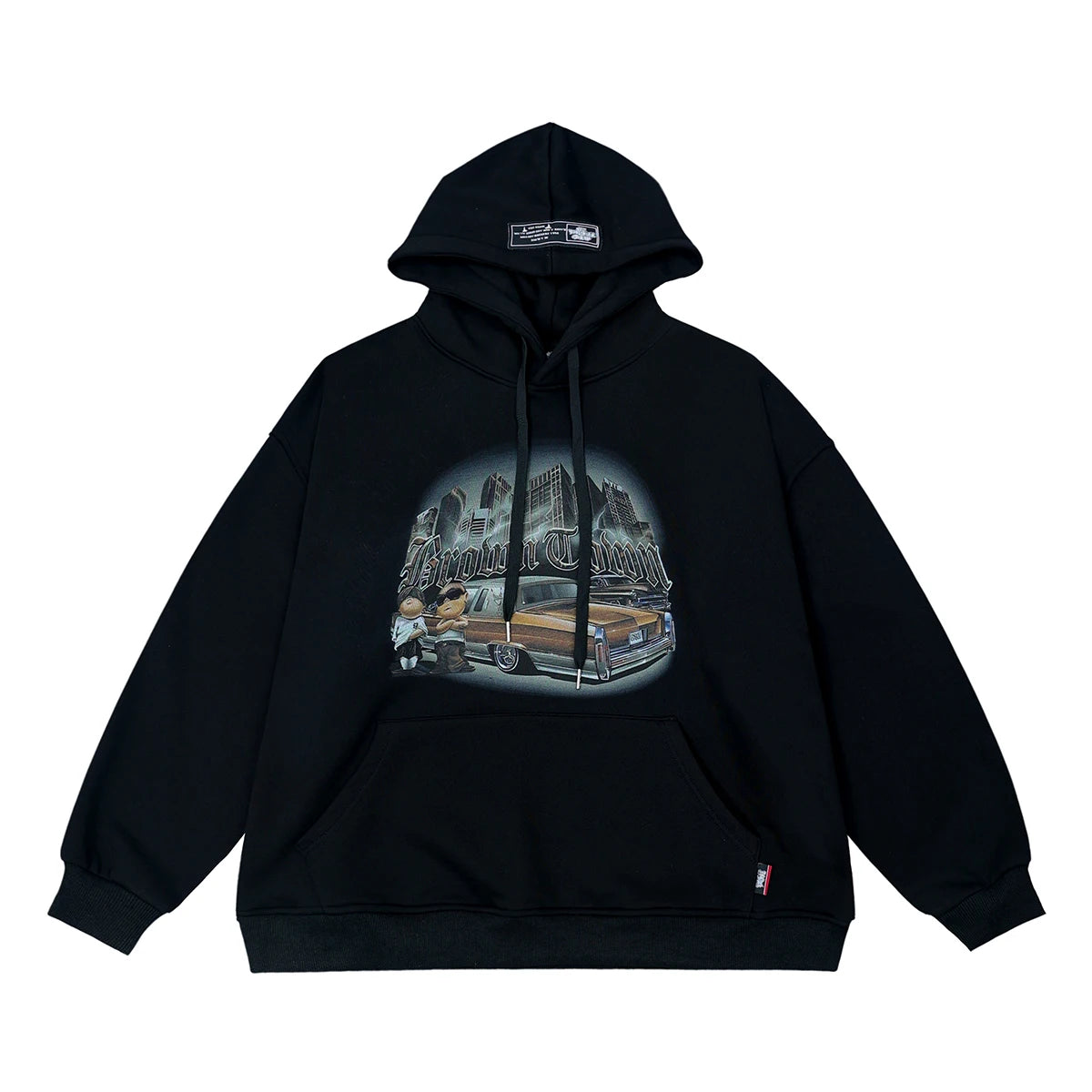 Haruja Car Print black Hoodie front