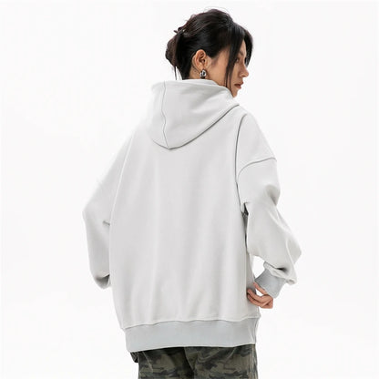 Haruja  Flowers Letter grey Hoodie back