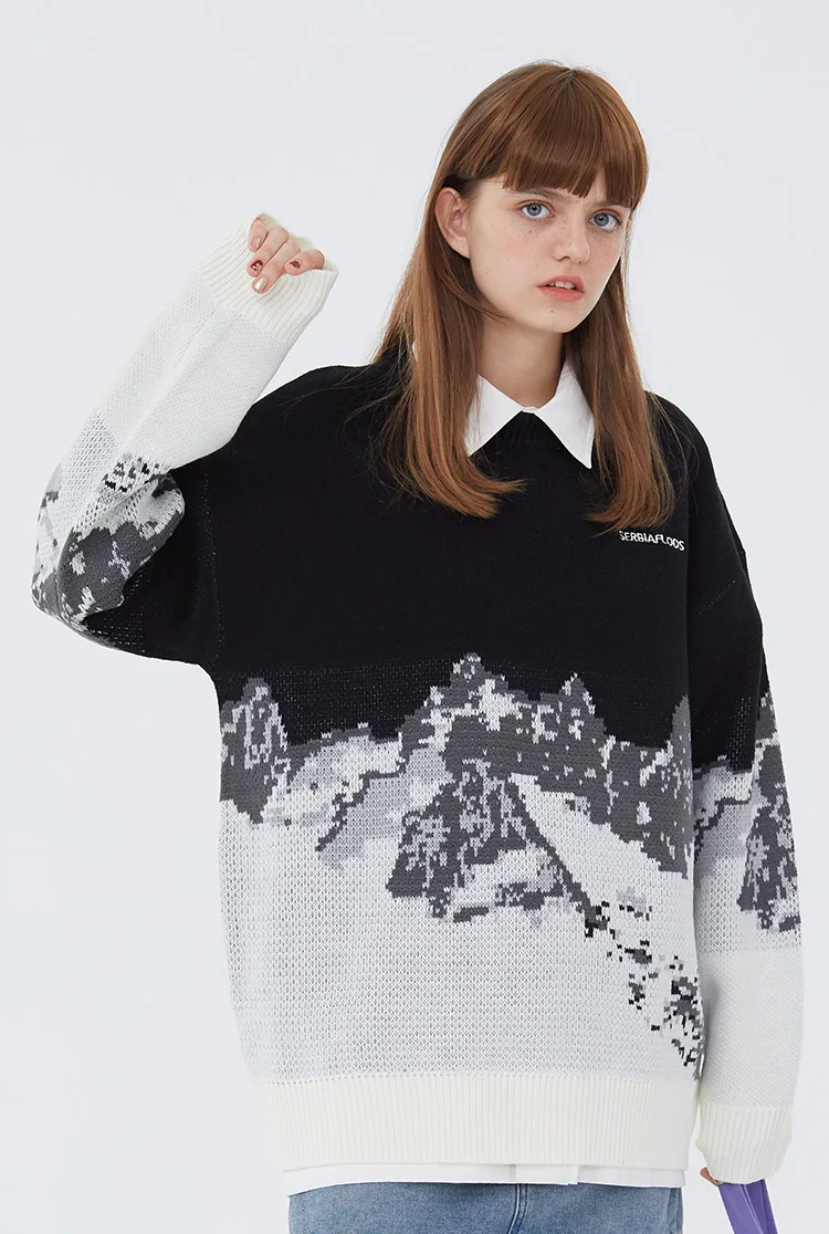 Haruja - Snow Mountain Knitted Sweater