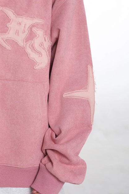 Haruja - Pink Vintage Suede Hoodie