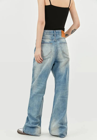 women wearing Haruja - Washed Cat Whiskers Jeans