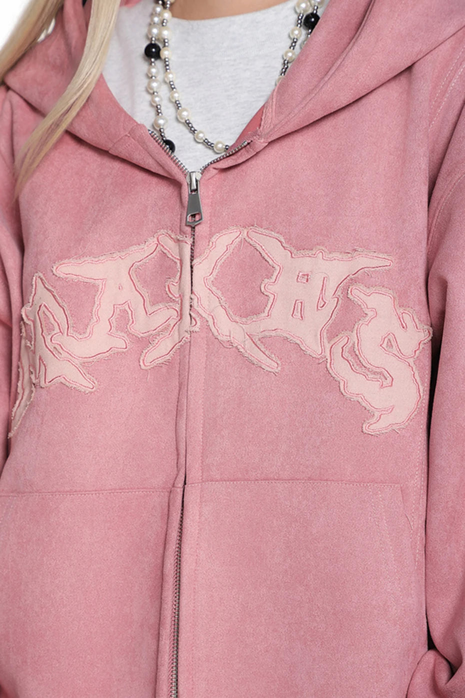 Haruja - Pink Vintage Suede Hoodie