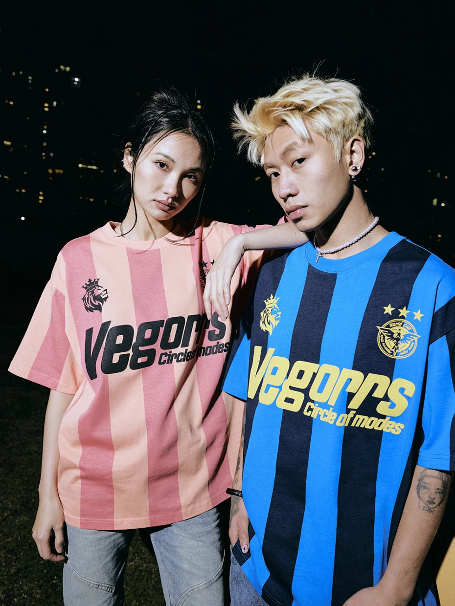 couple wearing Haruja - Oversized Vertical Striped Jersey
