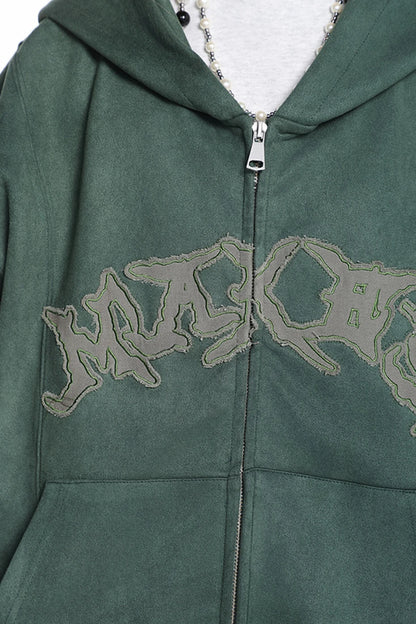 Haruja - Green Vintage Suede Hoodie
