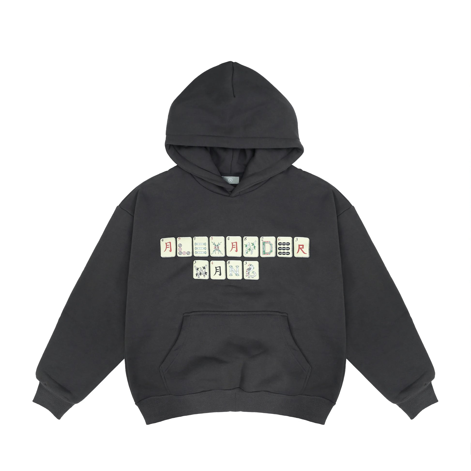 haruja Mahjong Printed grey hoodie
