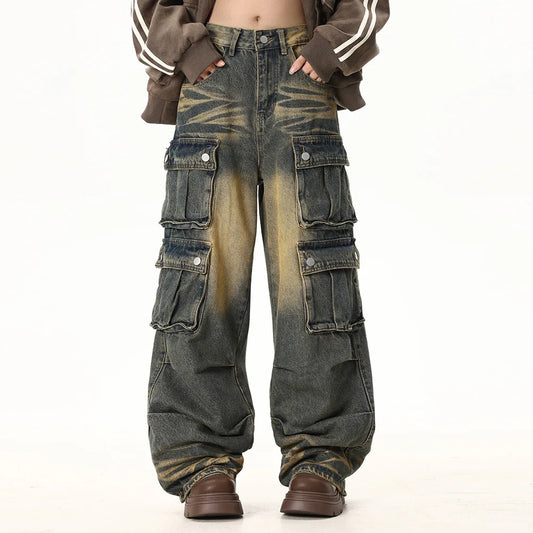 Haruja - Denim Cargo Jeans - streetwear jeans