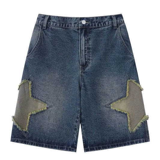 Haruja - Retro Embroidery Stars Shorts