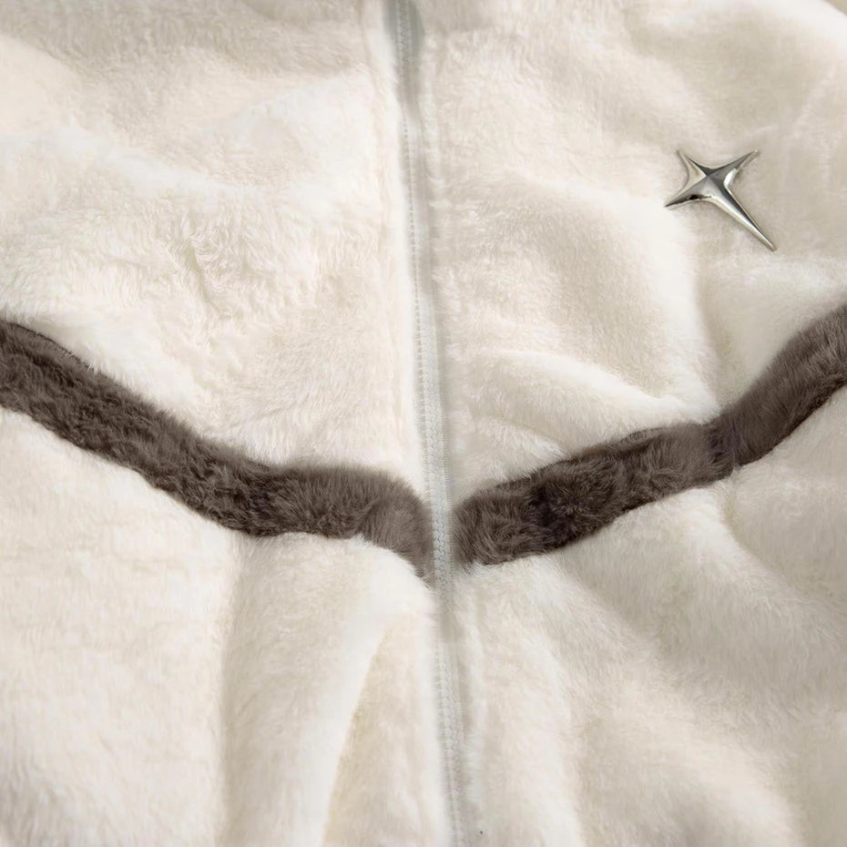 Haruja - Beige Winter Plush Coat