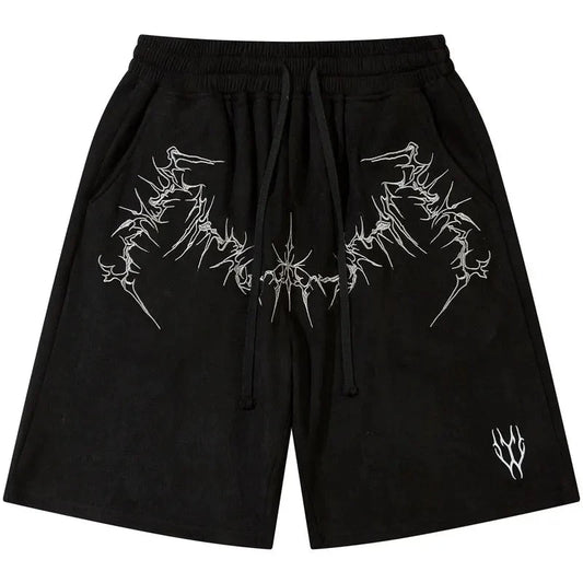 Haruja - Black Suede Embroidery Short