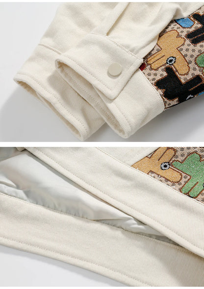 Haruja - Beige Embroidery Patchwork Jacket