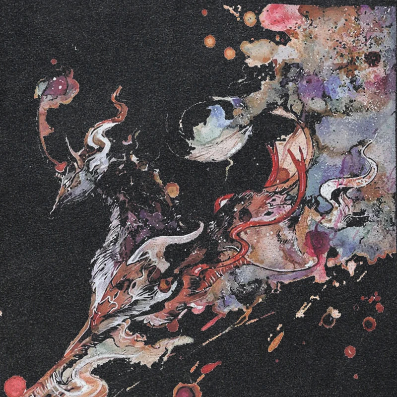 Washed Black Abstract Dragon Oversized T-Shirt