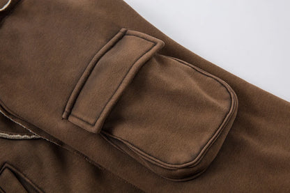 Haruja - Brown Patchwork Vintage Hoodie