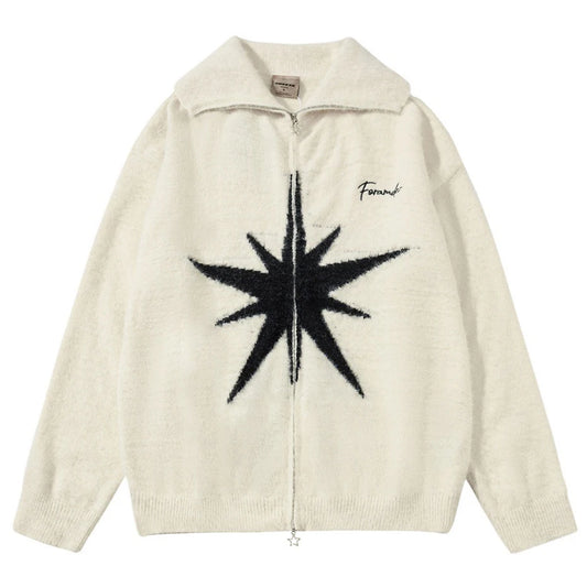 beige star vintage sweater front