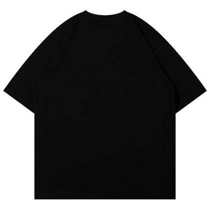 black t-shirt with shooting star back