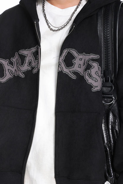 Haruja - Black Vintage Suede Hoodie