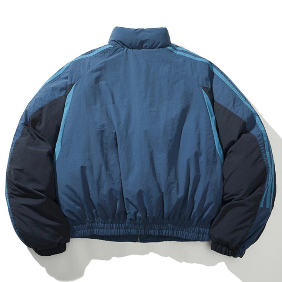 blue vintage winter jacket back