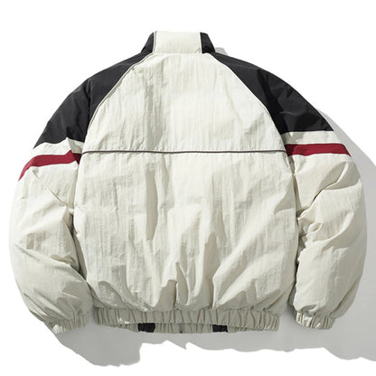 grey white vintage warm jacket back