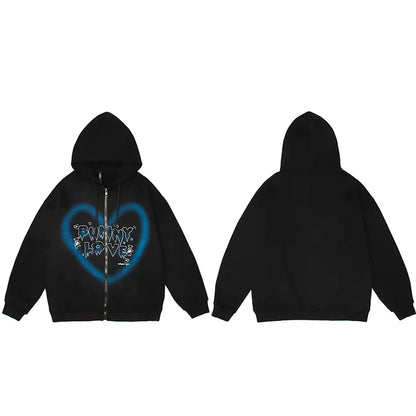 Haruja - "Bunny Love" Zipped Hoodie