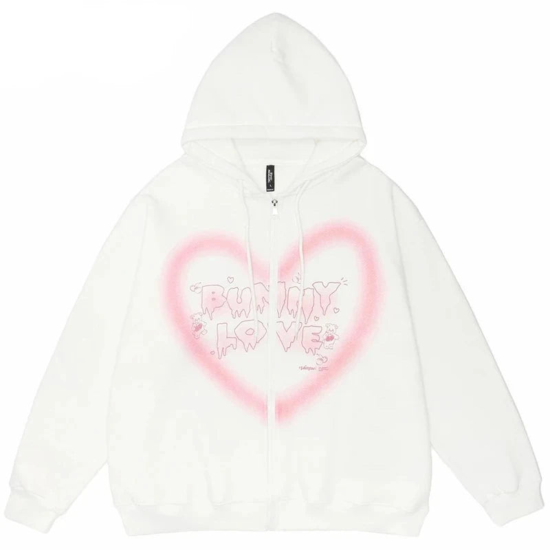 Haruja - "Bunny Love" Zipped Hoodie