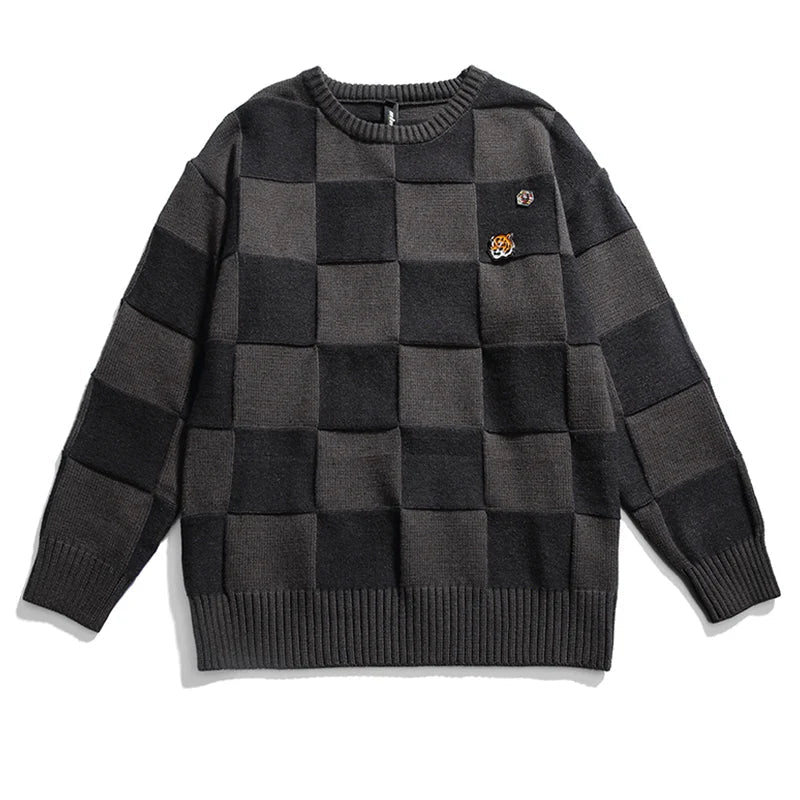 haruja Black Chess Square Sweater