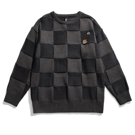 haruja Black Chess Square Sweater