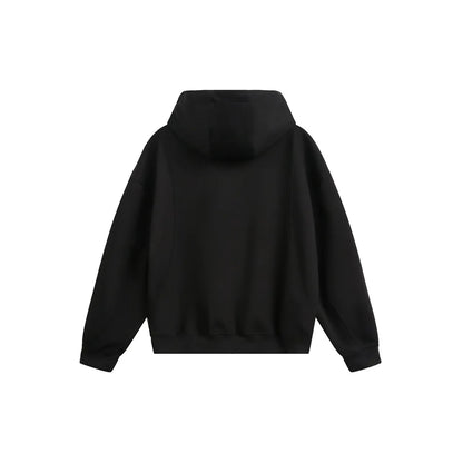 haruja dark grey zipper casual hoodie back