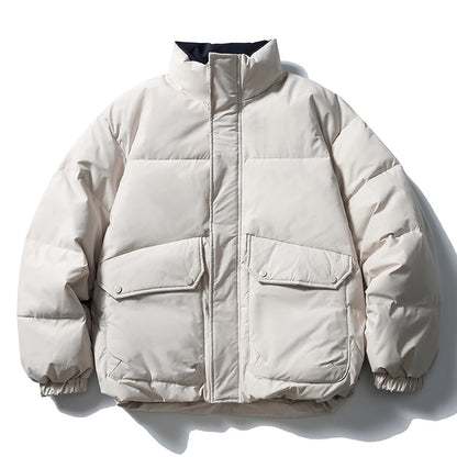 haruja white winter puffer coat front