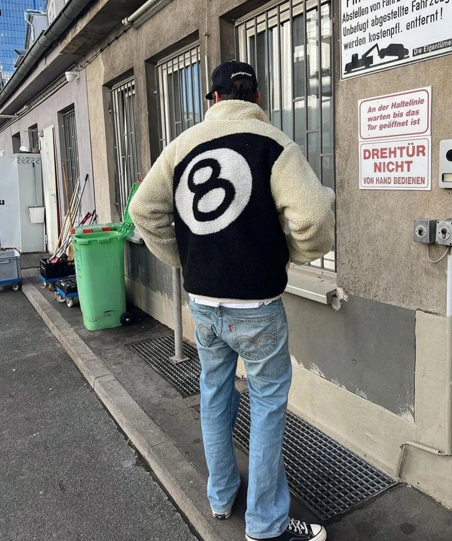 men wear Beige Winter 8 Ball Coat