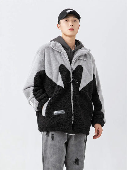 haruja - "Stiwaup" Sherpa grey and black Coat