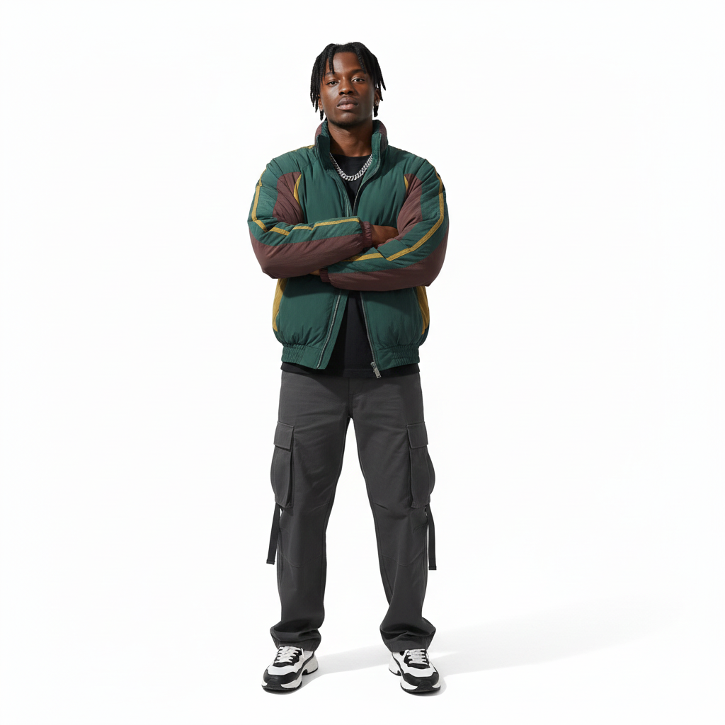 men wear green_vintage_winter_jacket_front