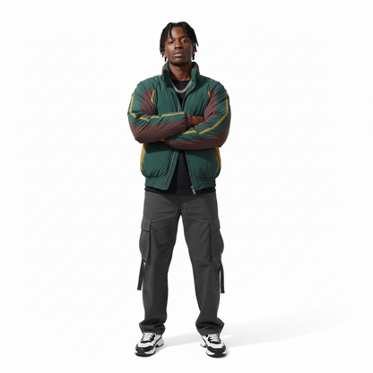 men wear green_vintage_winter_jacket_front