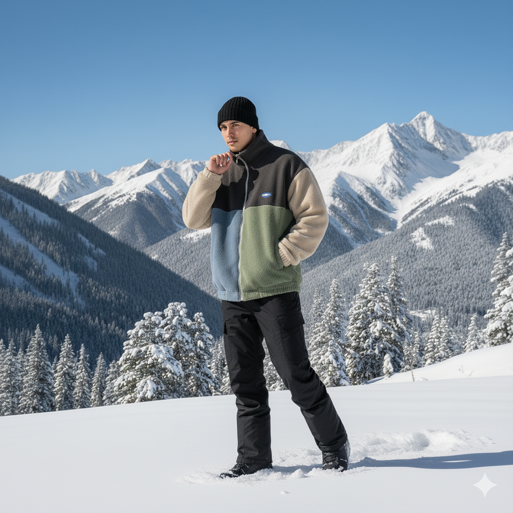 men wearing Winter Coat Color Block
