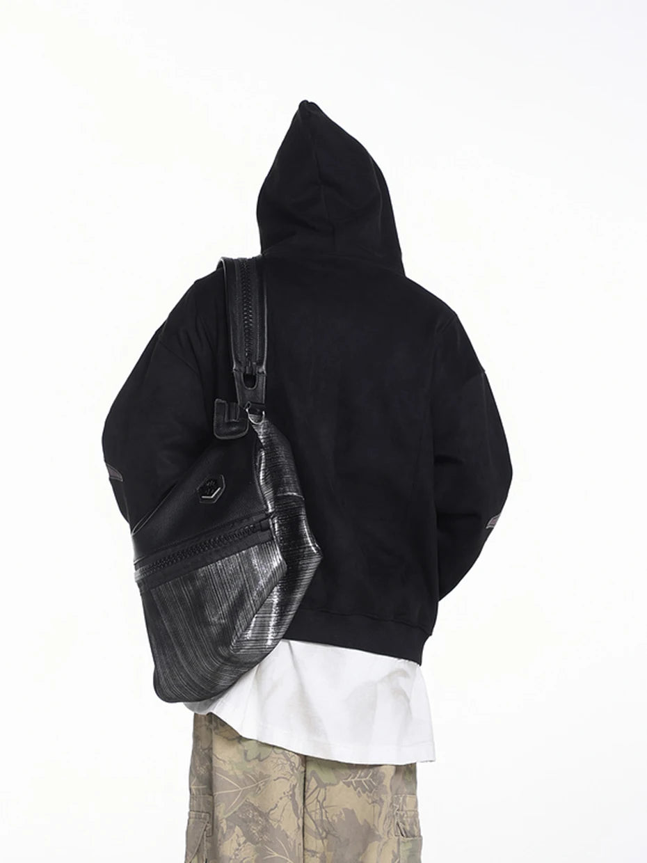 Haruja - Black Vintage Suede Hoodie