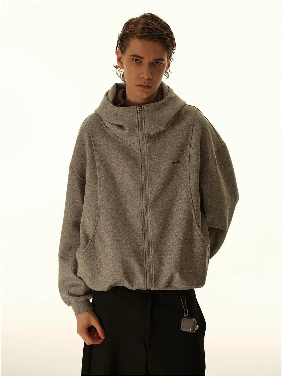 men wearing haruja-light-gray-zipper-casual-hoodie 