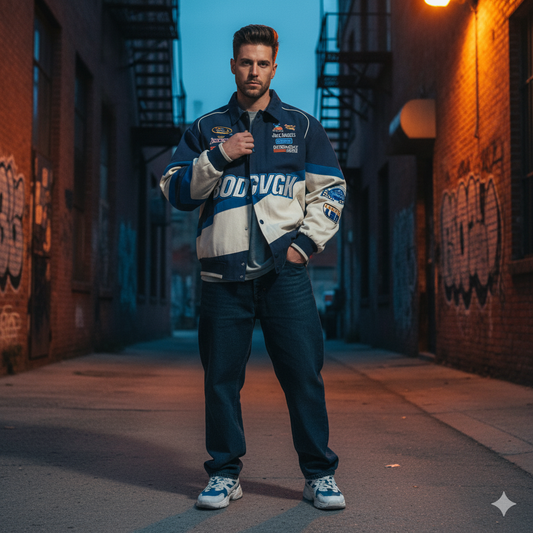 Haruja - Patchwork Stadium Motorcycle Jacket