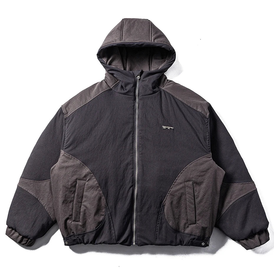 oversized padded coat front