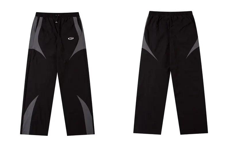 Black Vintage Patchwork Track Pants detail view
