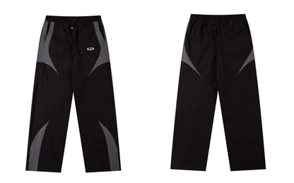 Black Vintage Patchwork Track Pants detail view