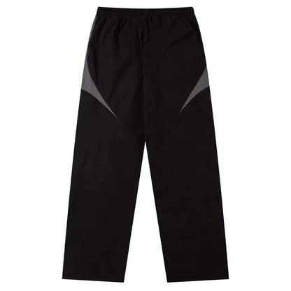 Black Vintage Patchwork Track Pants side view